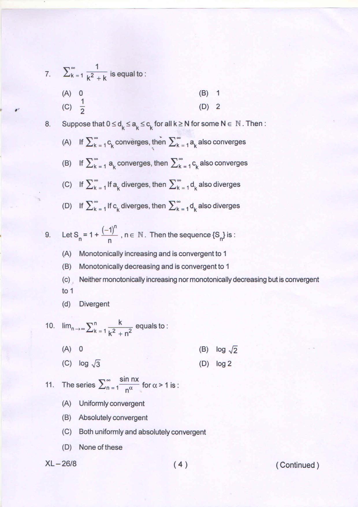 Odisha CPET MATHEMATICS 2020 Question Paper - Page 5