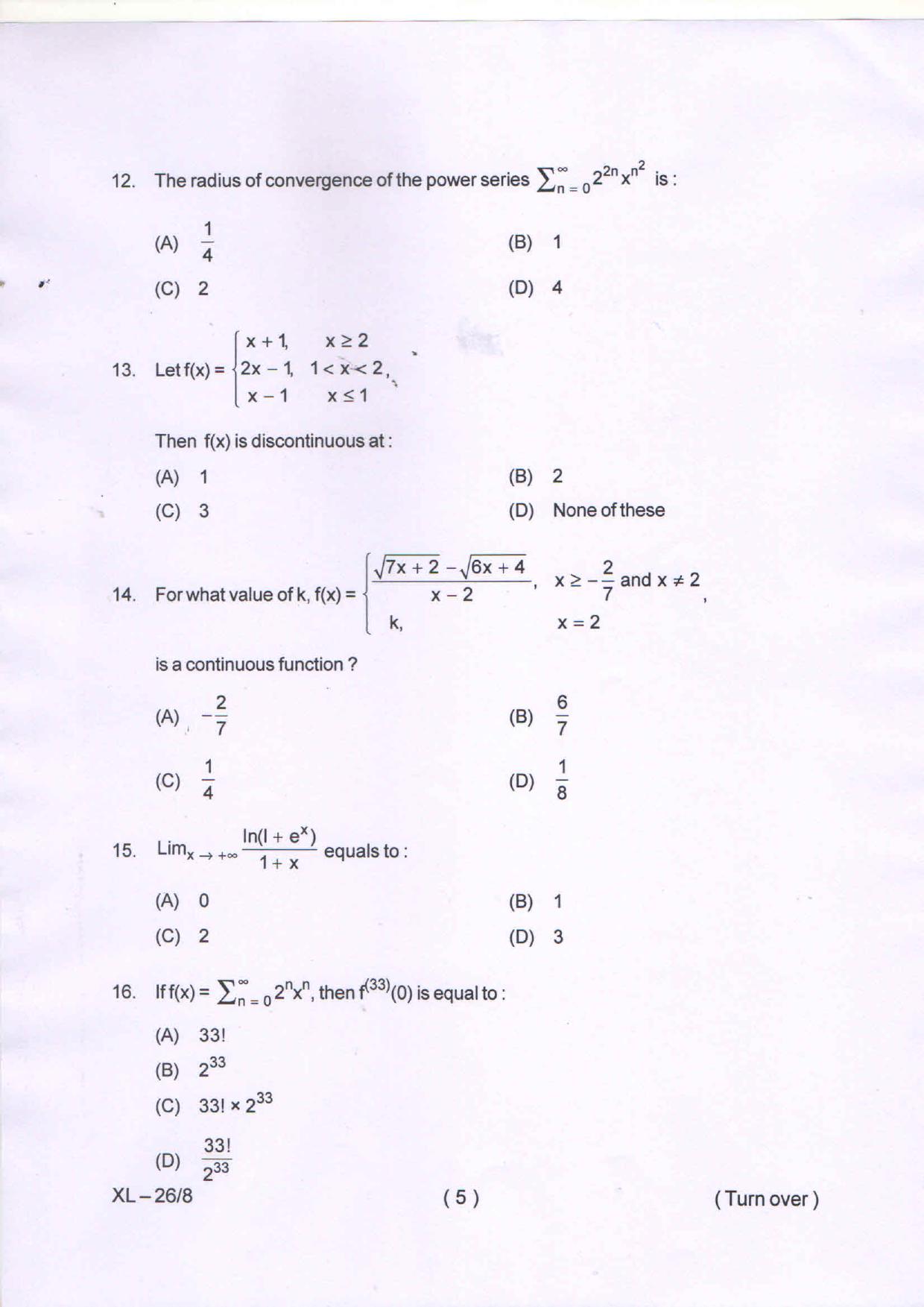 Odisha CPET MATHEMATICS 2020 Question Paper - Page 6