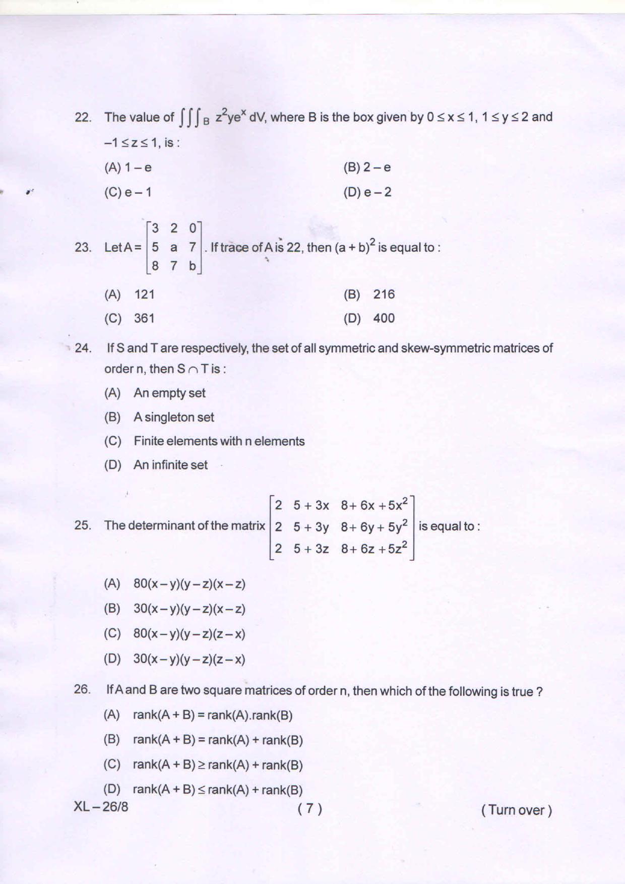 Odisha CPET MATHEMATICS 2020 Question Paper - Page 8