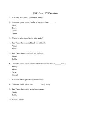 CBSE Class 1 EVS Good Habits Worksheets