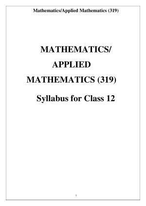 CUET Syllabus for Mathematics (English)
