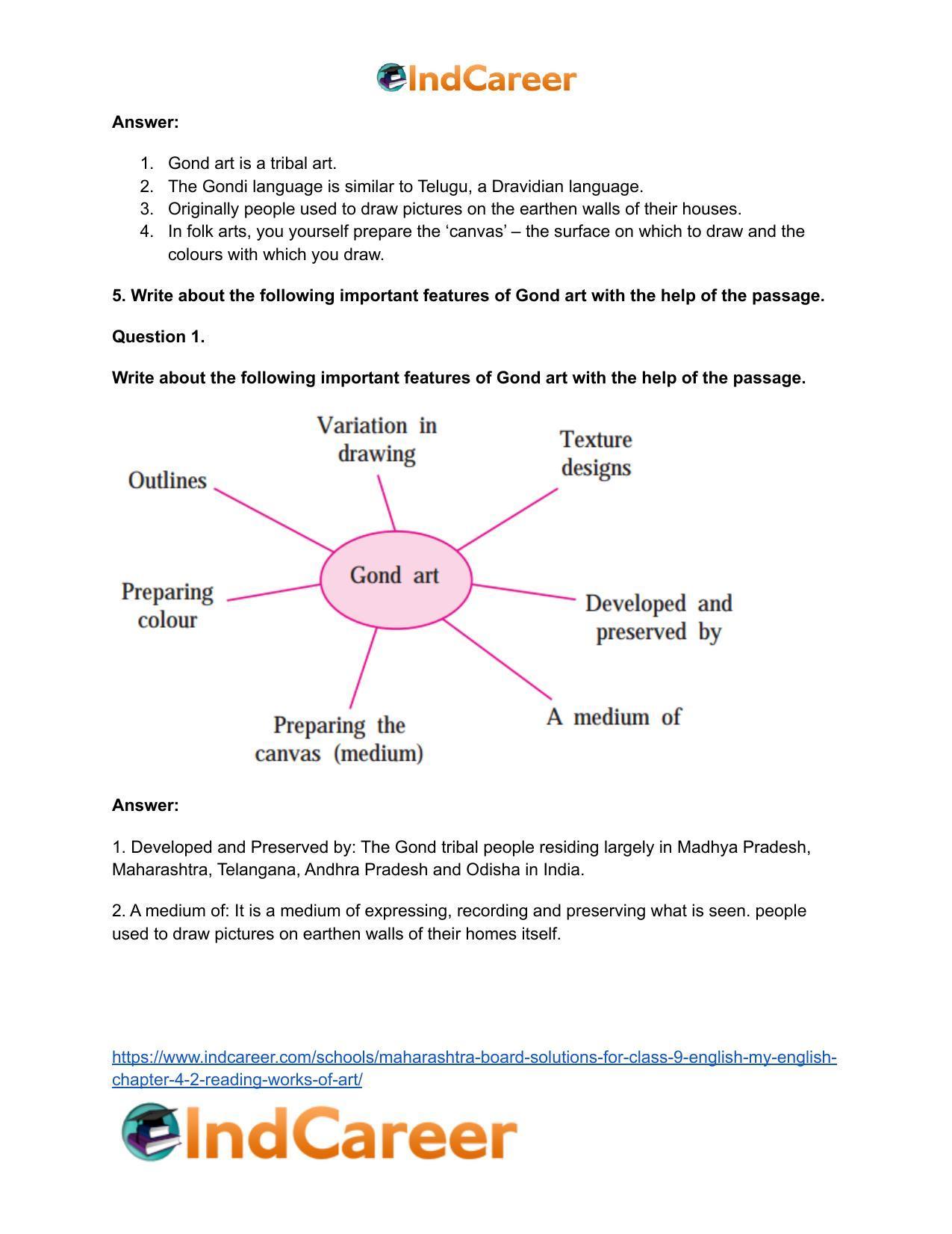 Maharashtra Board Solutions for Class 9- English (My English): Chapter 4.2- Reading Works of Art - Page 5