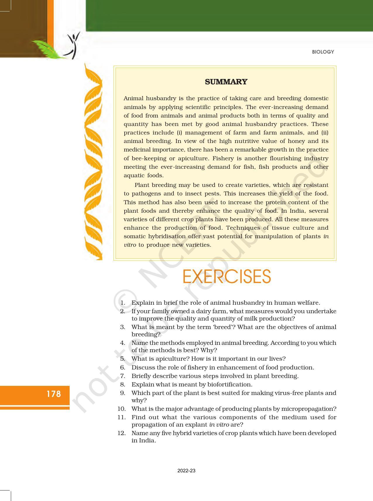 NCERT Book for Class 12 Biology Chapter 9 Strategies for Enhancement in Food Production - Page 14