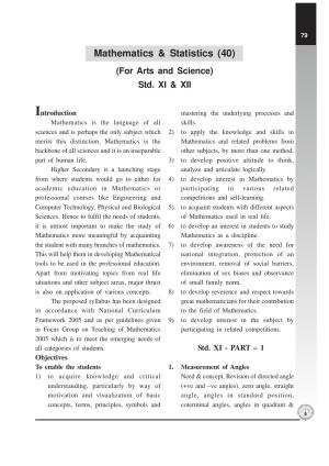 Maharashtra HSC Mathematics and Statistics Syllabus 