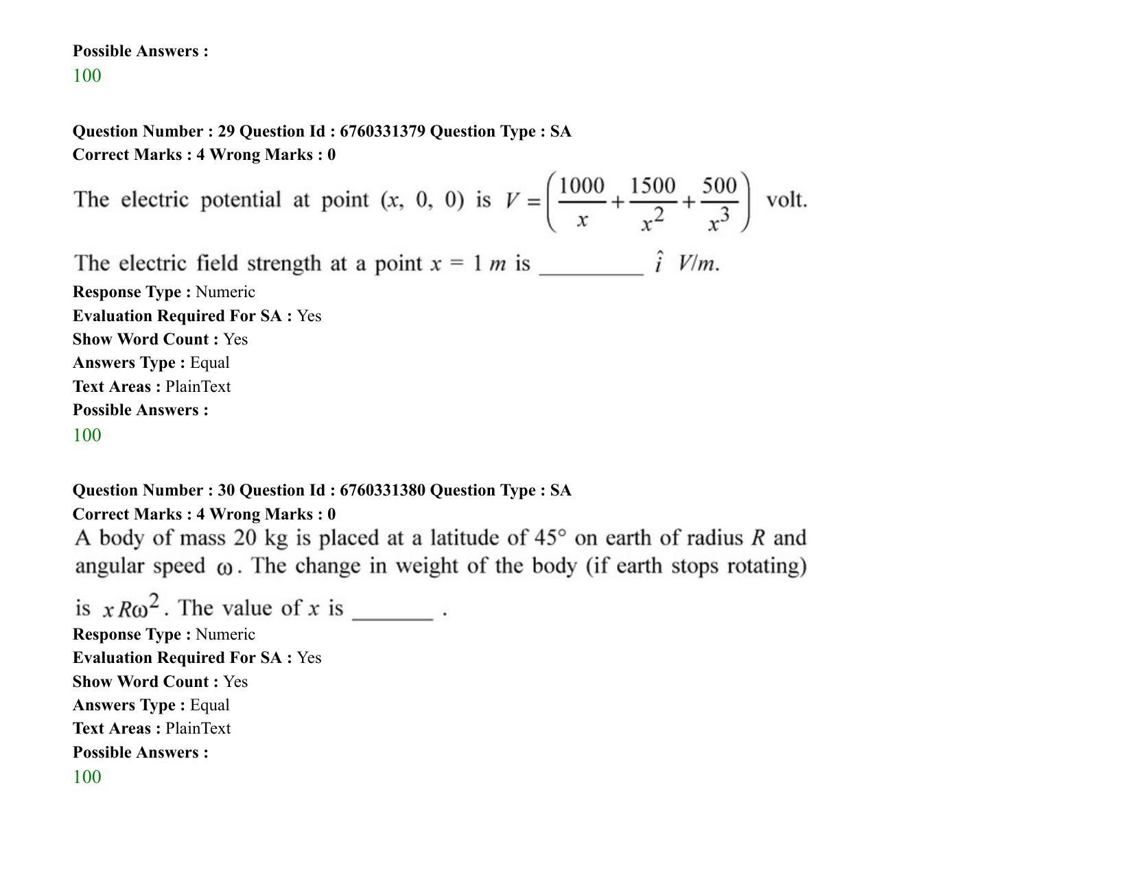 JEE Mains 2021: BTech (Shift 2) 03-08-2021 Question Paper - Page 20