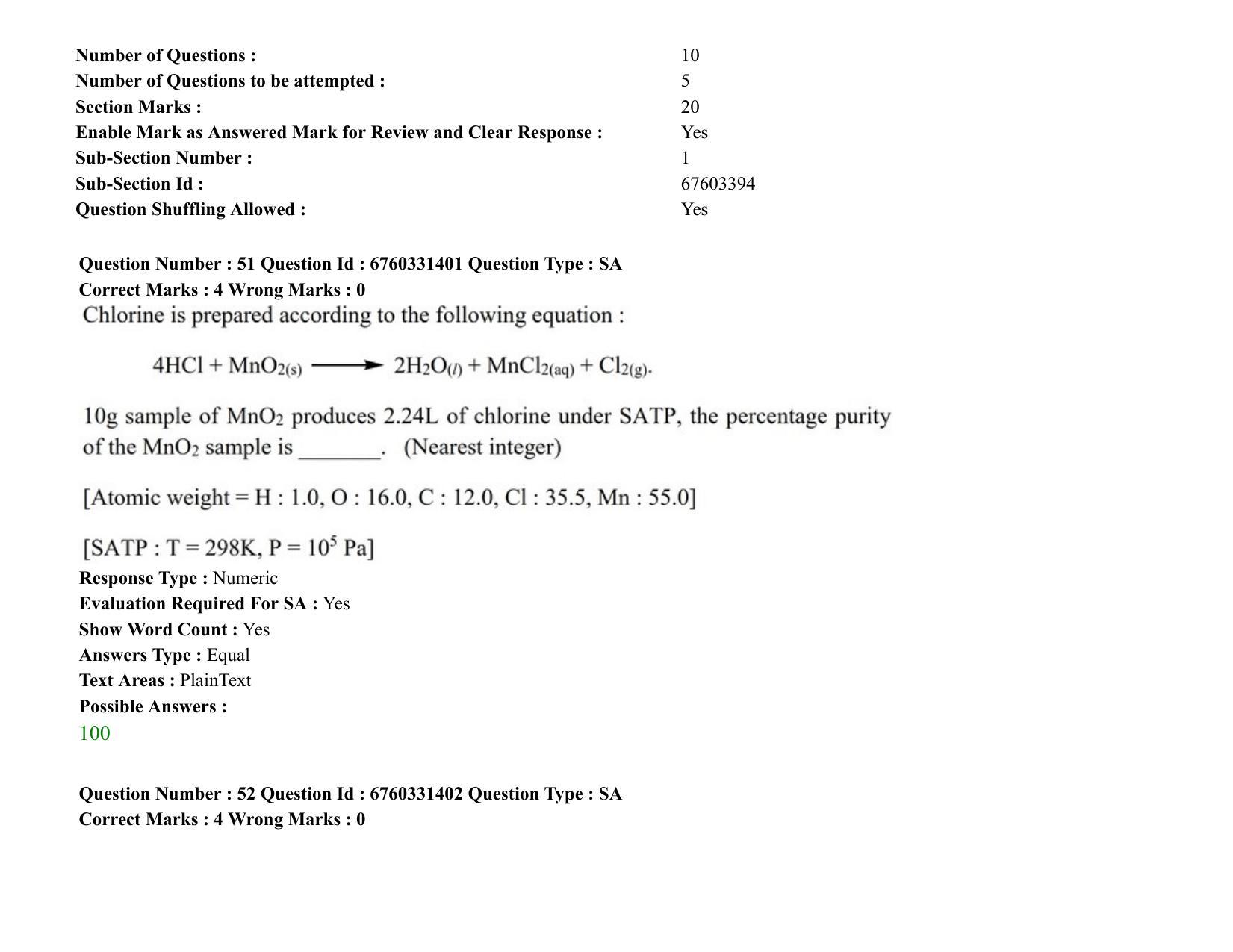 JEE Mains 2021: BTech (Shift 2) 03-08-2021 Question Paper - Page 37