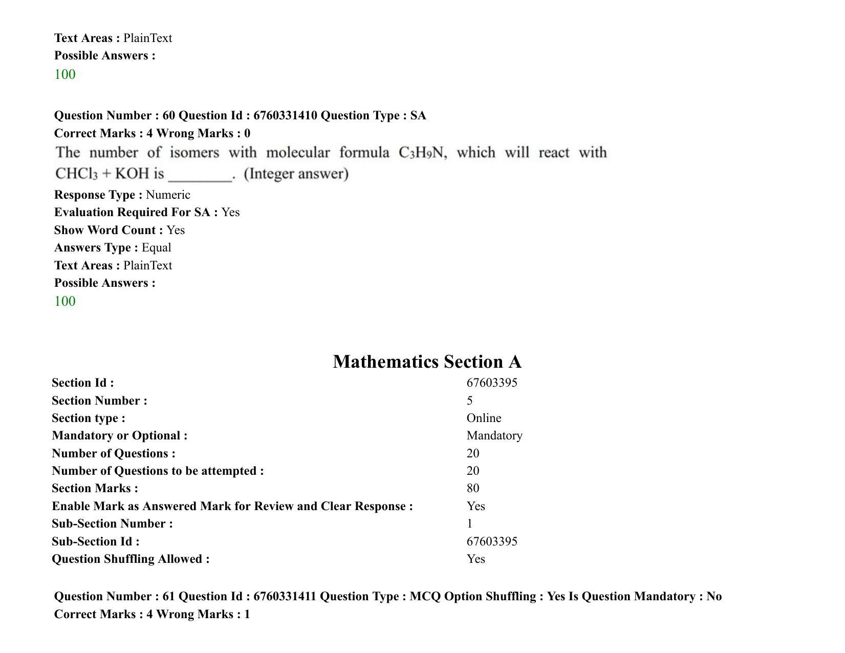 JEE Mains 2021: BTech (Shift 2) 03-08-2021 Question Paper - Page 42