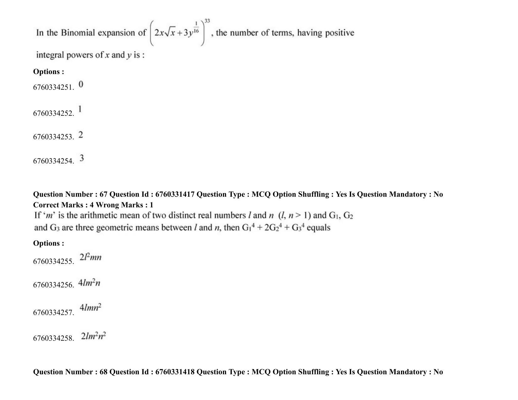 JEE Mains 2021: BTech (Shift 2) 03-08-2021 Question Paper - Page 46
