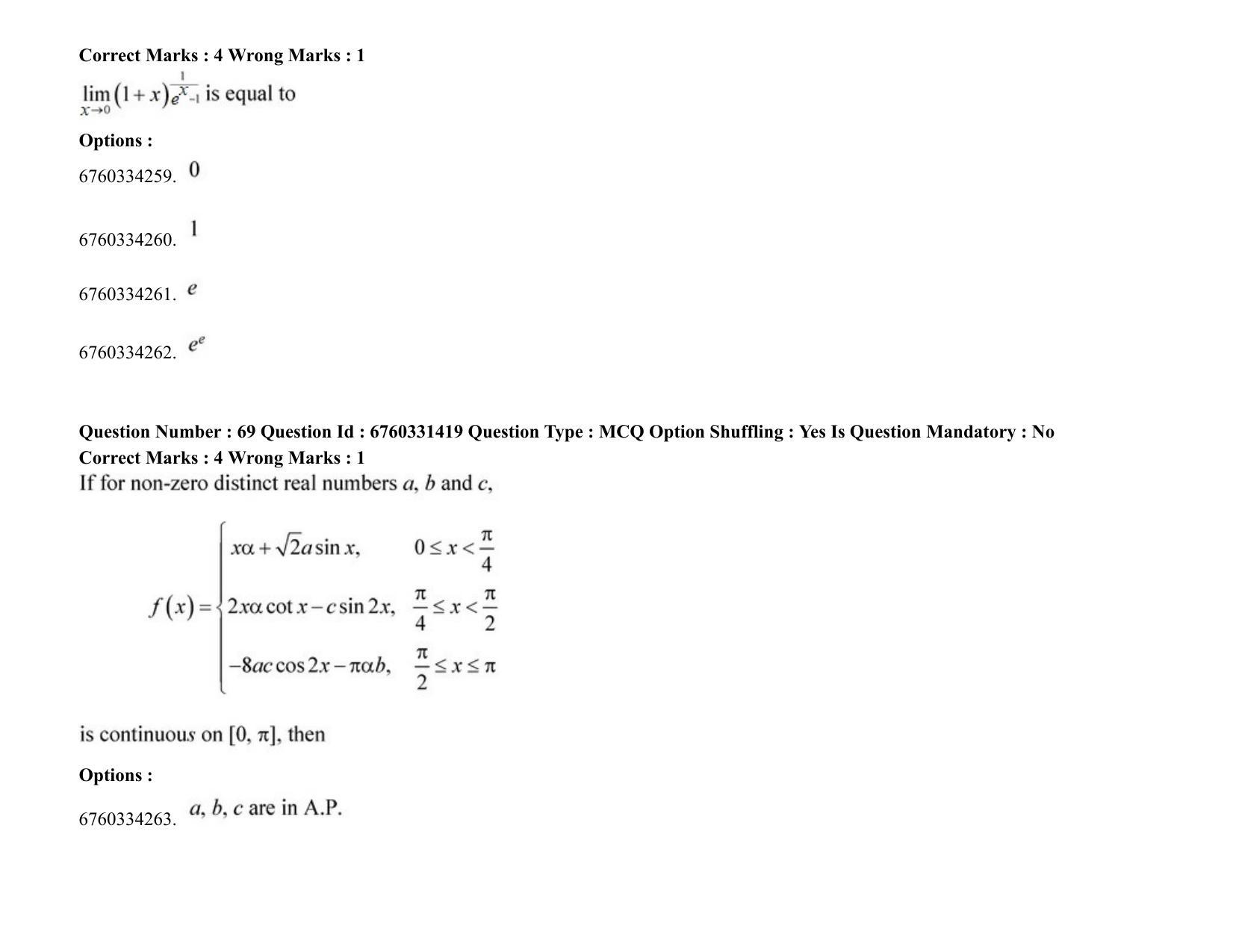 JEE Mains 2021: BTech (Shift 2) 03-08-2021 Question Paper - Page 47