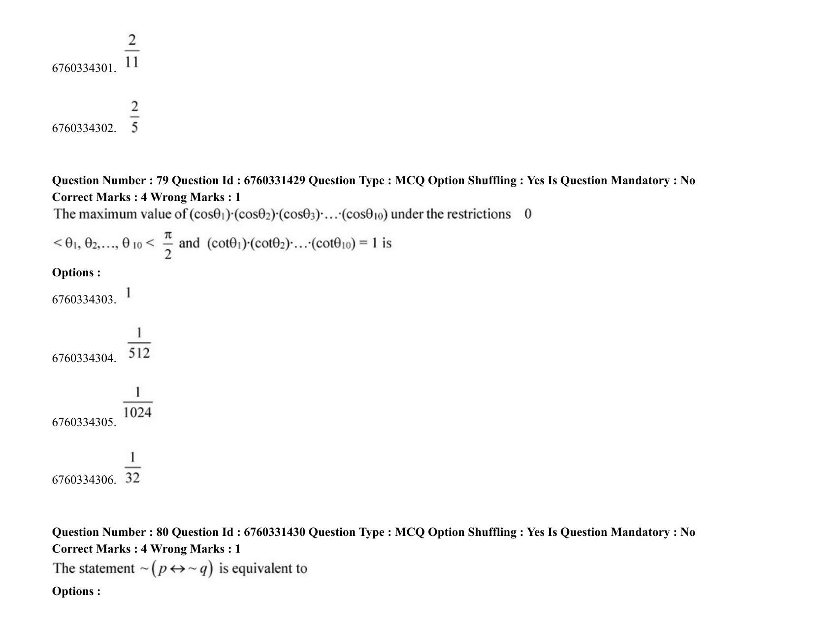 JEE Mains 2021: BTech (Shift 2) 03-08-2021 Question Paper - Page 54
