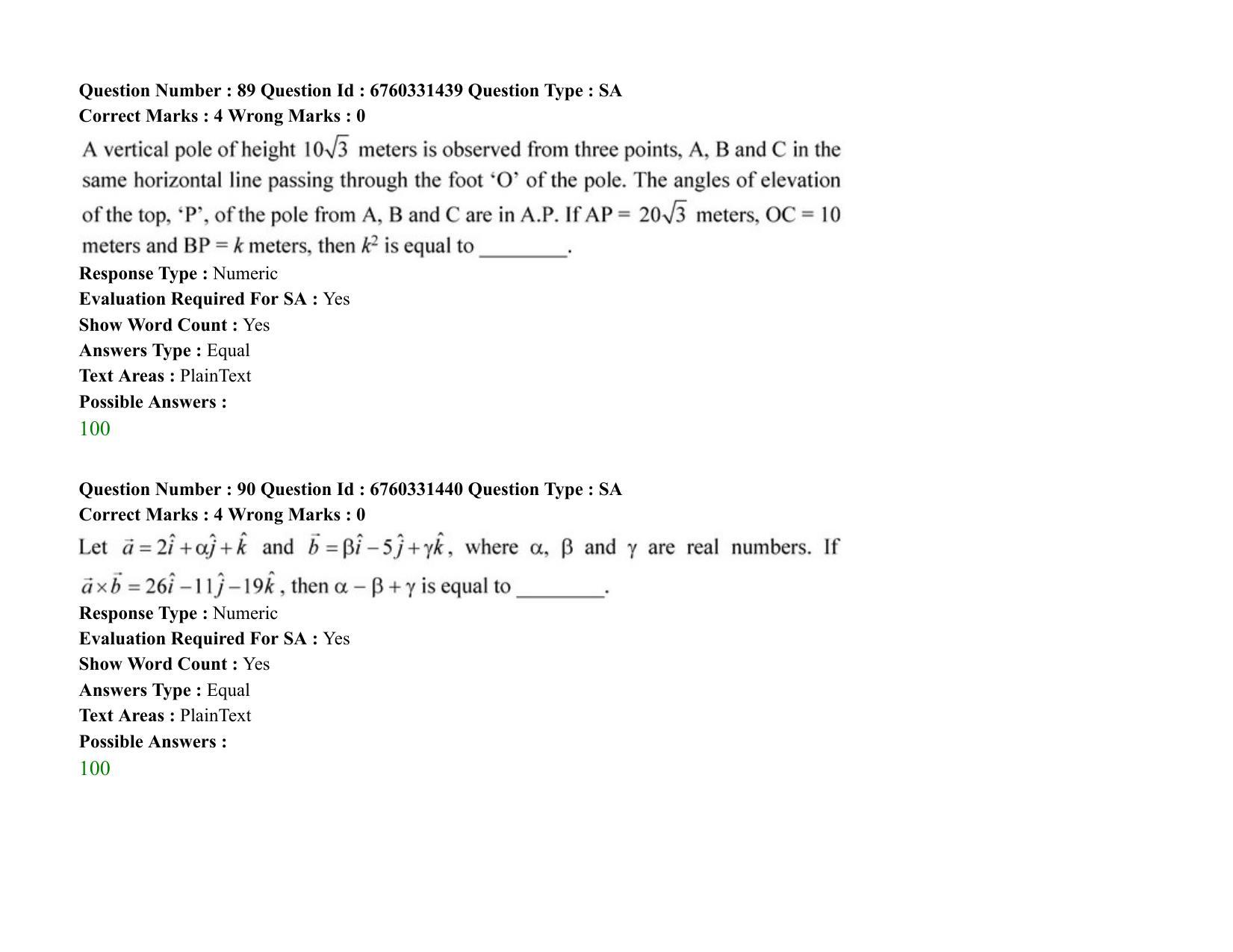JEE Mains 2021: BTech (Shift 2) 03-08-2021 Question Paper - Page 59