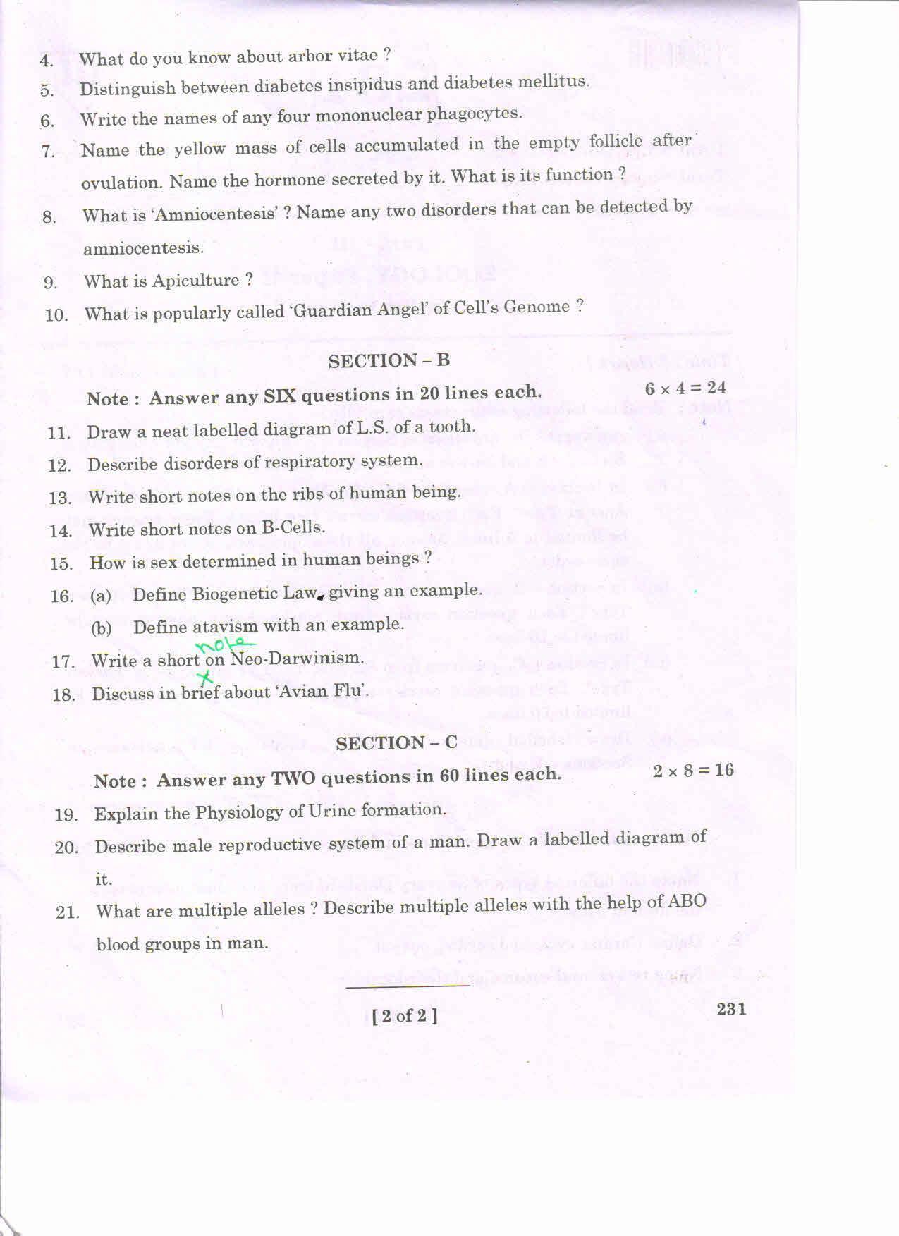 AP Inter 2nd Year ZOOLOGY-II (EM) March-2020-General Question Paper - Page 2