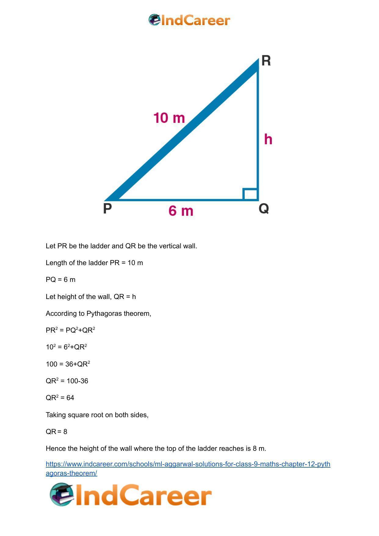 ML Aggarwal Solutions for Class 9 Maths Chapter 12- Pythagoras Theorem - Page 4