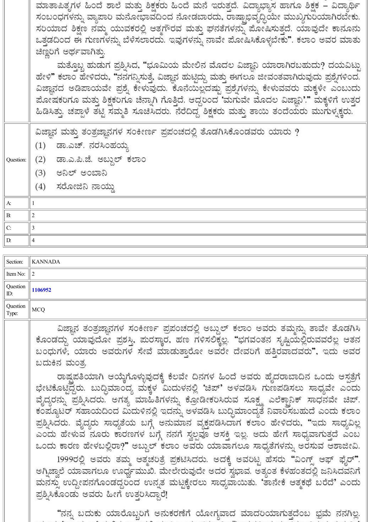 CUET 2022 Question Paper of Kannada - Page 2