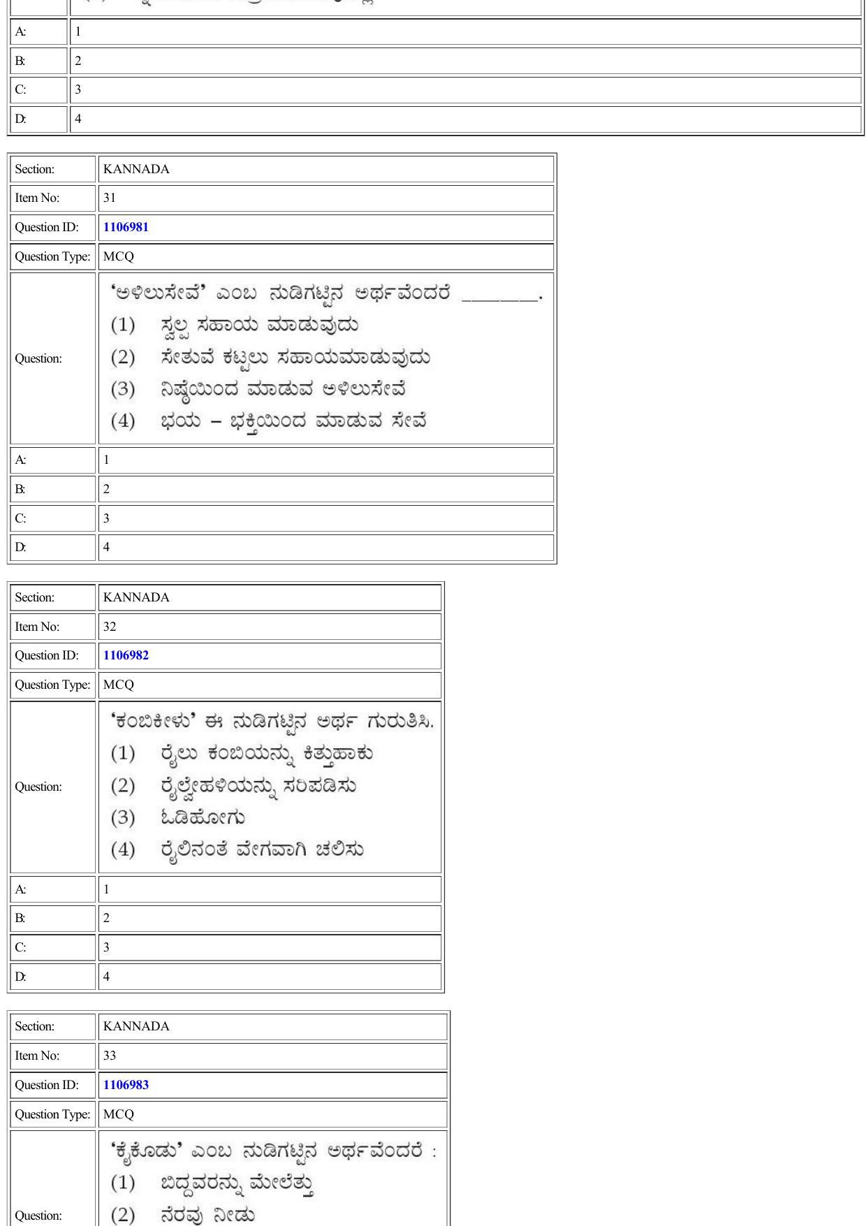 CUET 2022 Question Paper of Kannada - Page 33