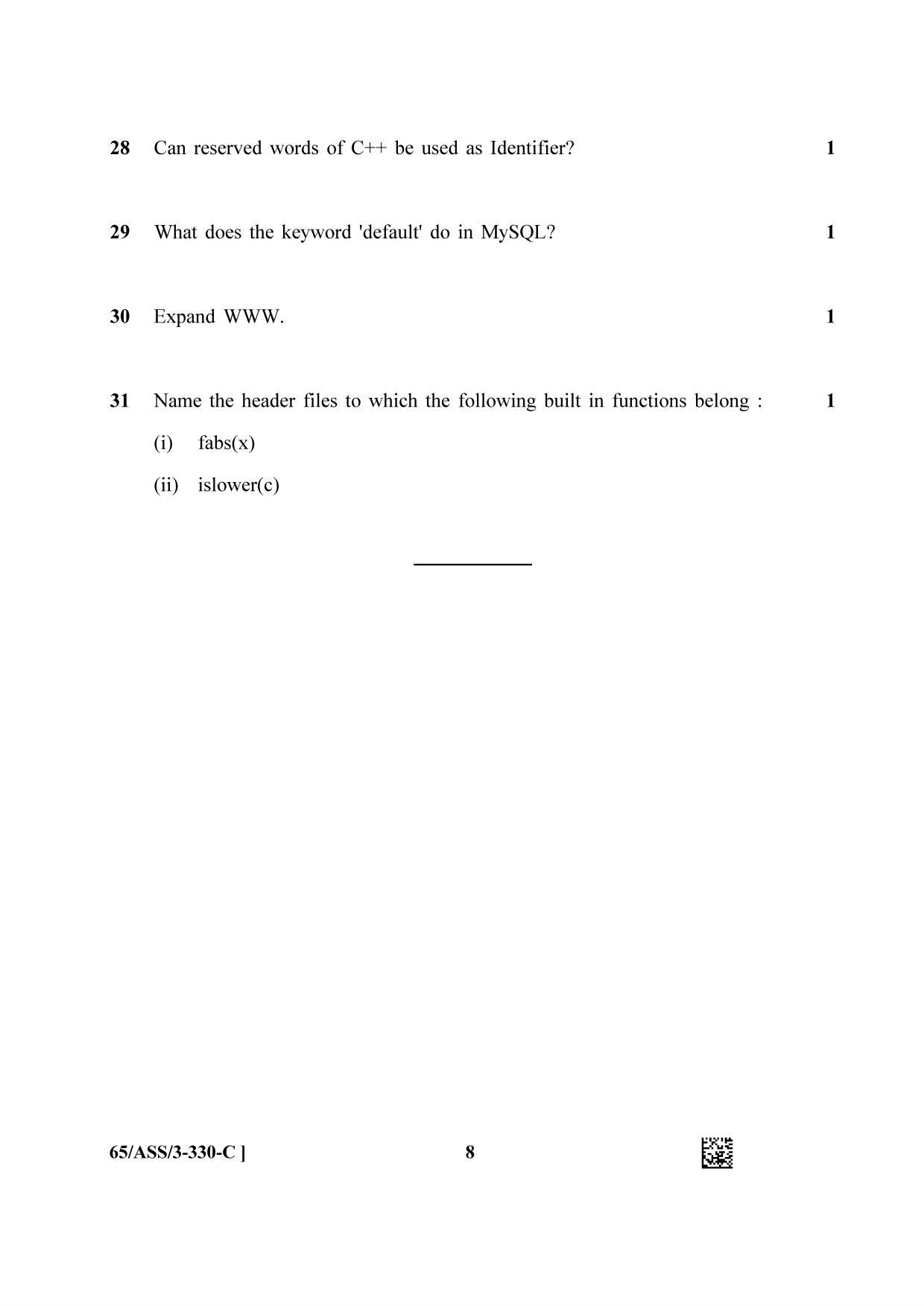 NIOS 2023 Class 12 Computer Science (ASS) Question Paper - Page 24