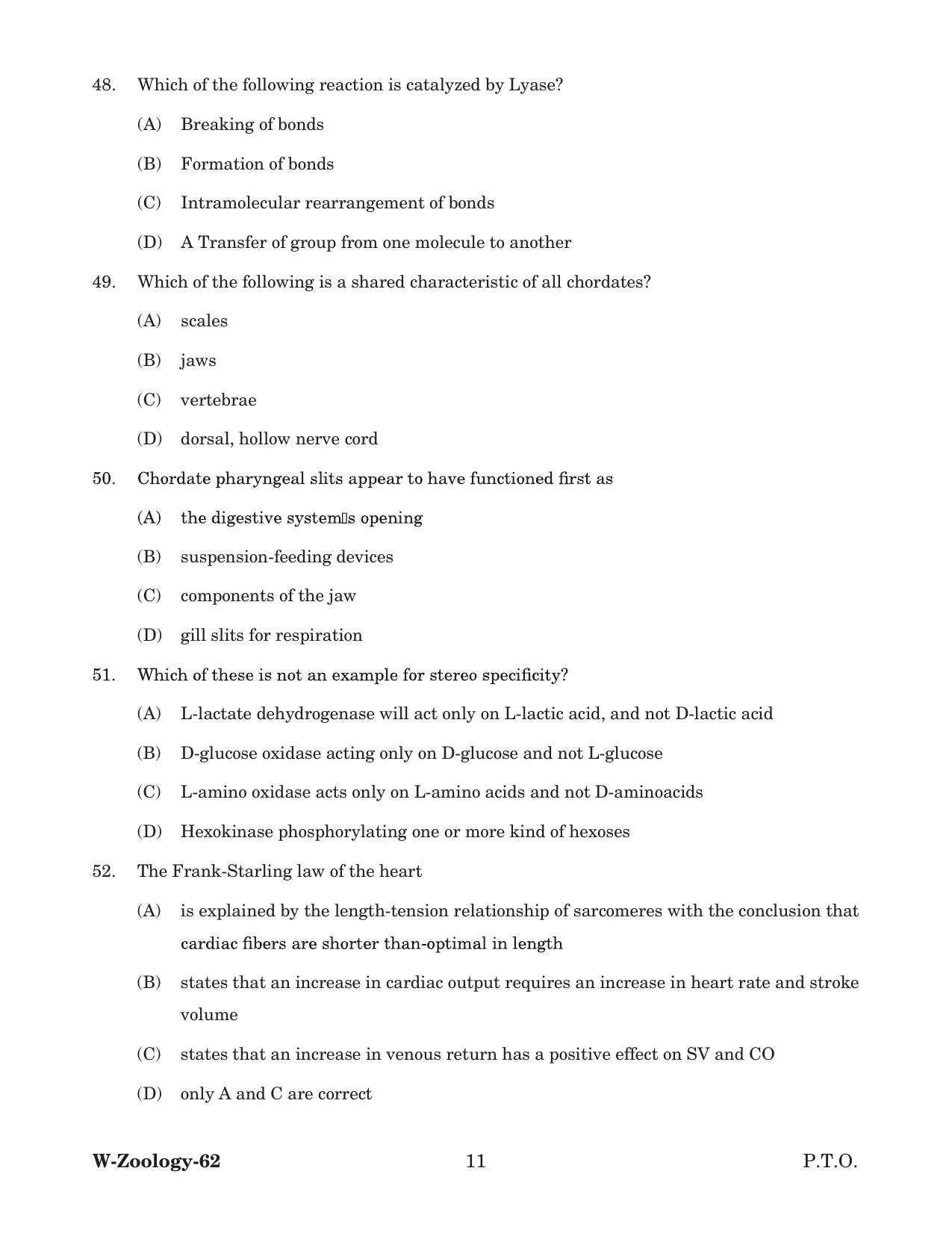 Odisha CPET 2022 ZOOLOGY Question Paper - Page 11
