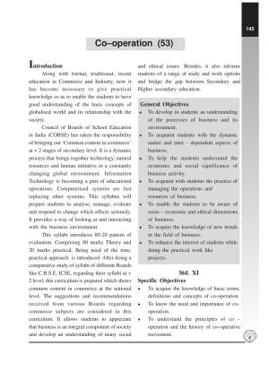 Maharashtra HSC Co-operation Syllabus