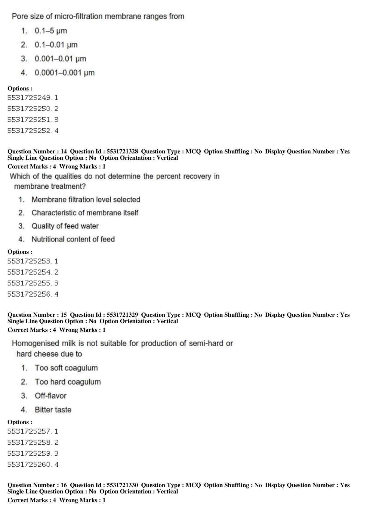 ICAR AIEEA PG 2019 DAIRY TECHNOLOGY Question Paper - Page 6