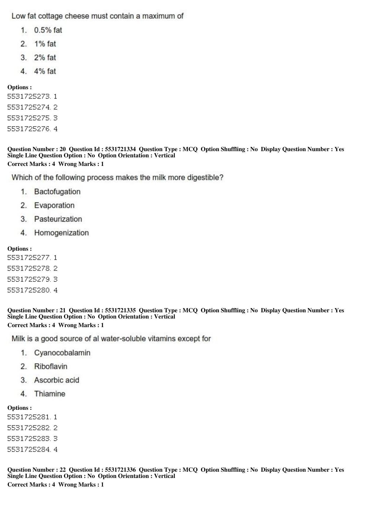 ICAR AIEEA PG 2019 DAIRY TECHNOLOGY Question Paper - Page 8