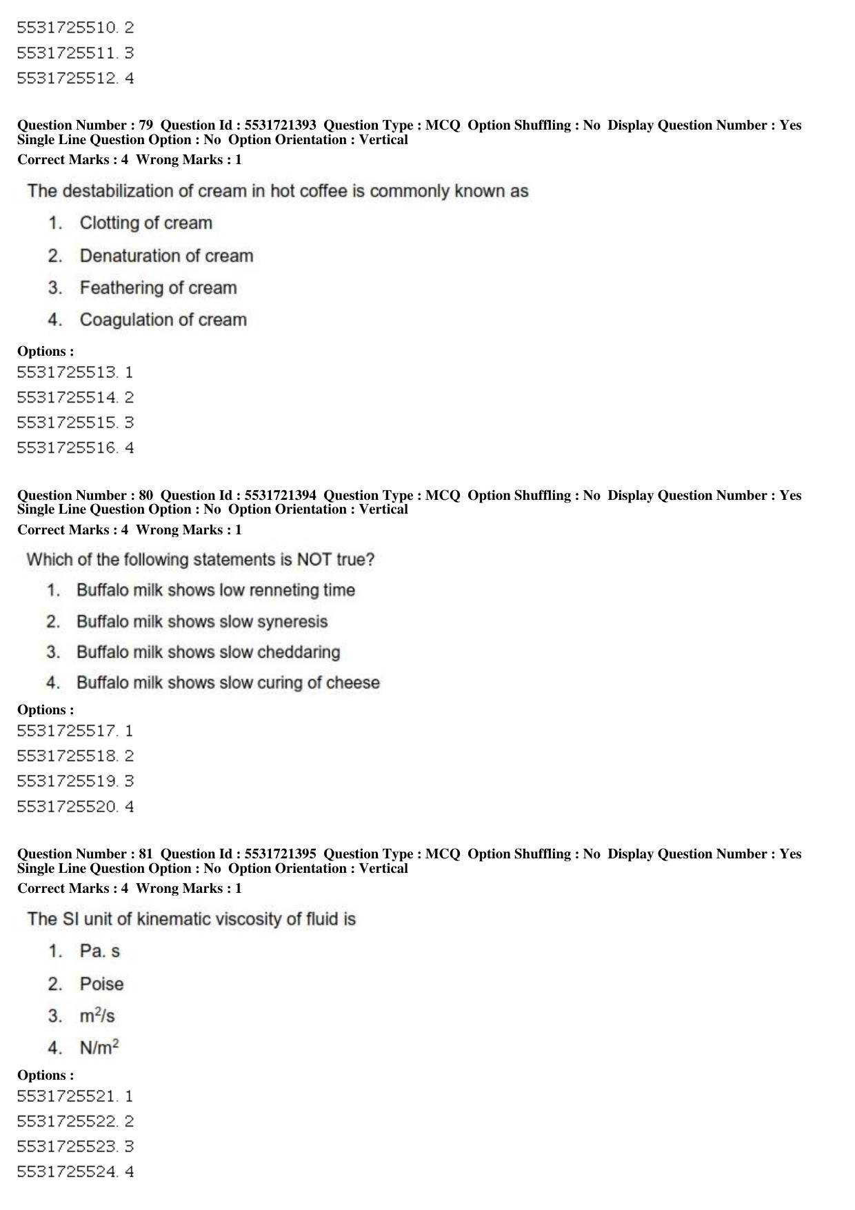 ICAR AIEEA PG 2019 DAIRY TECHNOLOGY Question Paper - Page 28