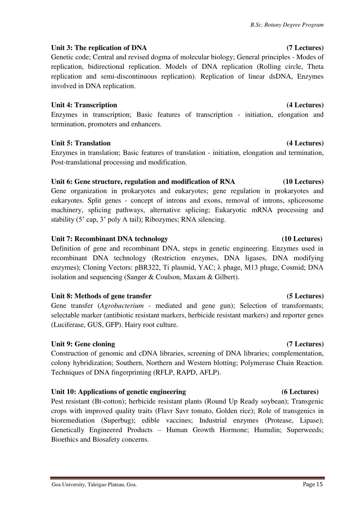 GU ART CDT Botany Syllabus - Page 15