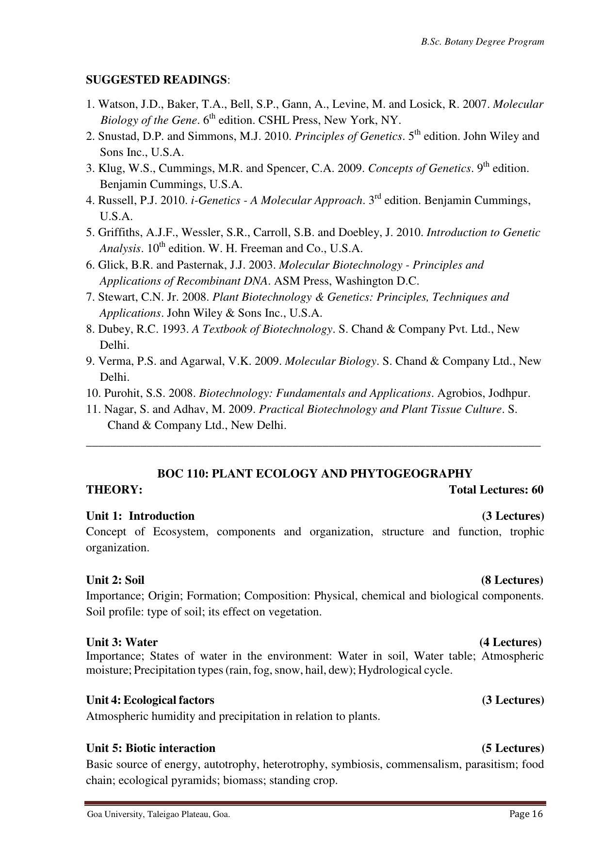 GU ART CDT Botany Syllabus - Page 16