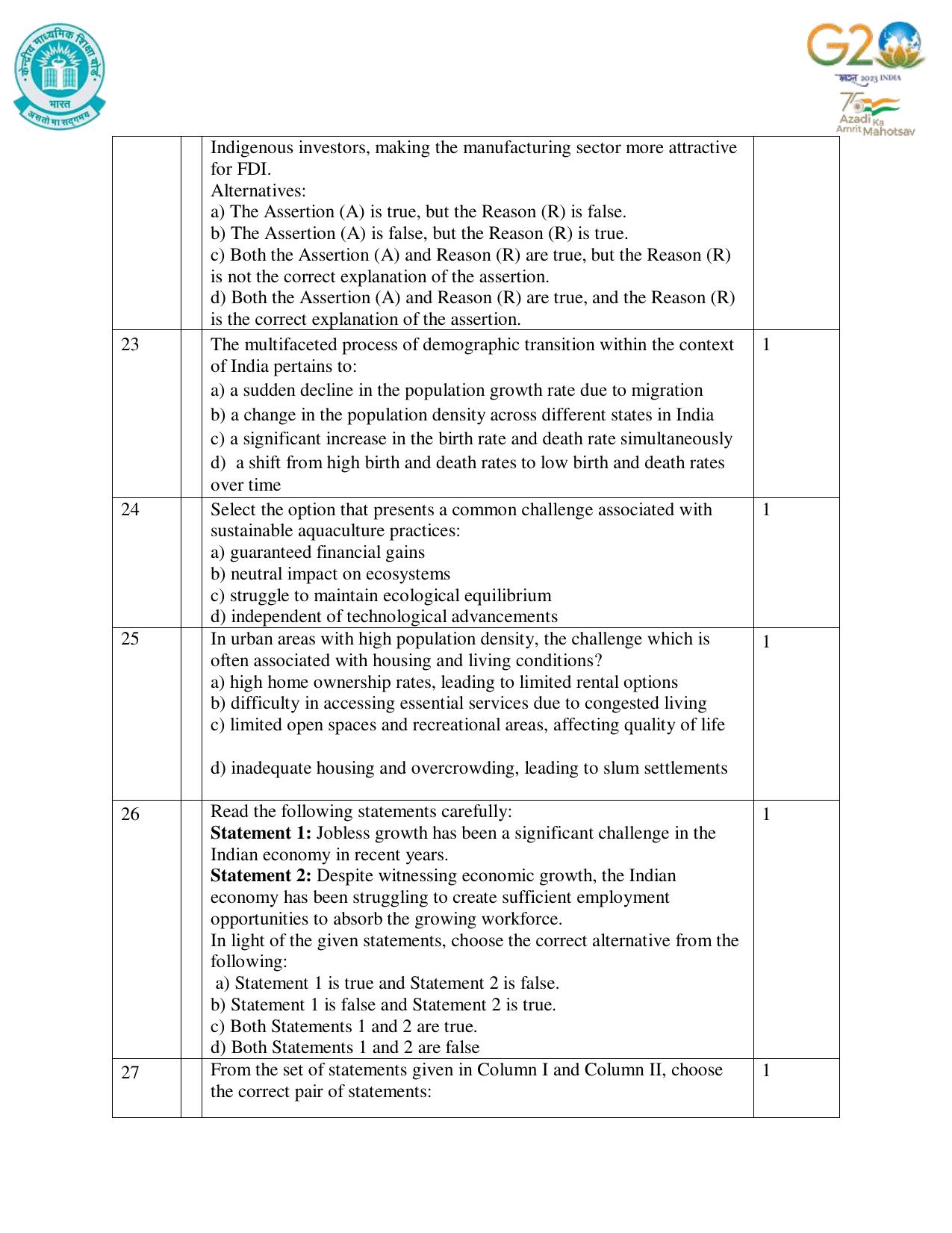 CBSE Class 12 Economics SET 1 Practice Questions 2023-24  - Page 6