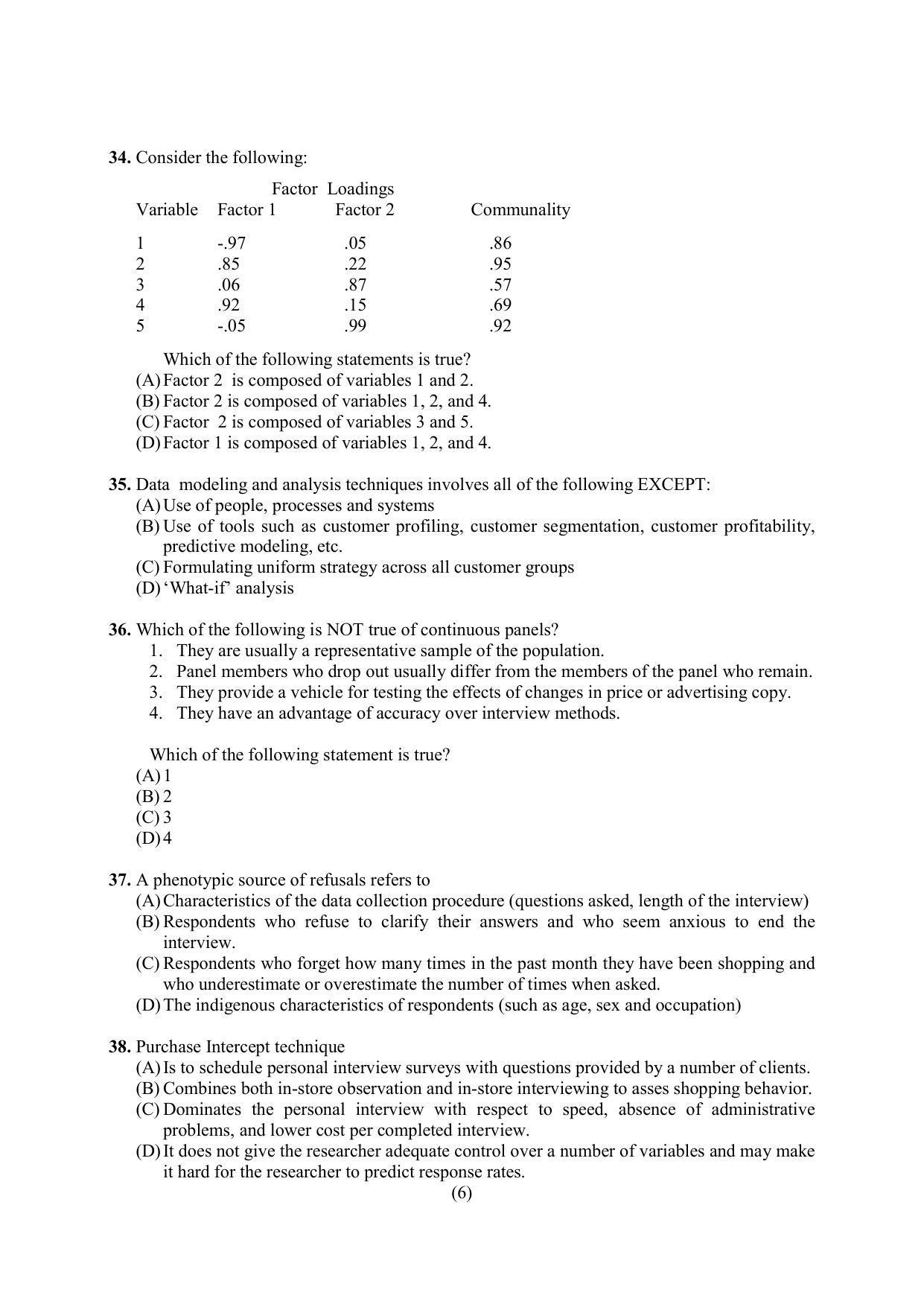 PU MPET Faculty of Business Management & Commerce 2020 Question Papers - Page 6