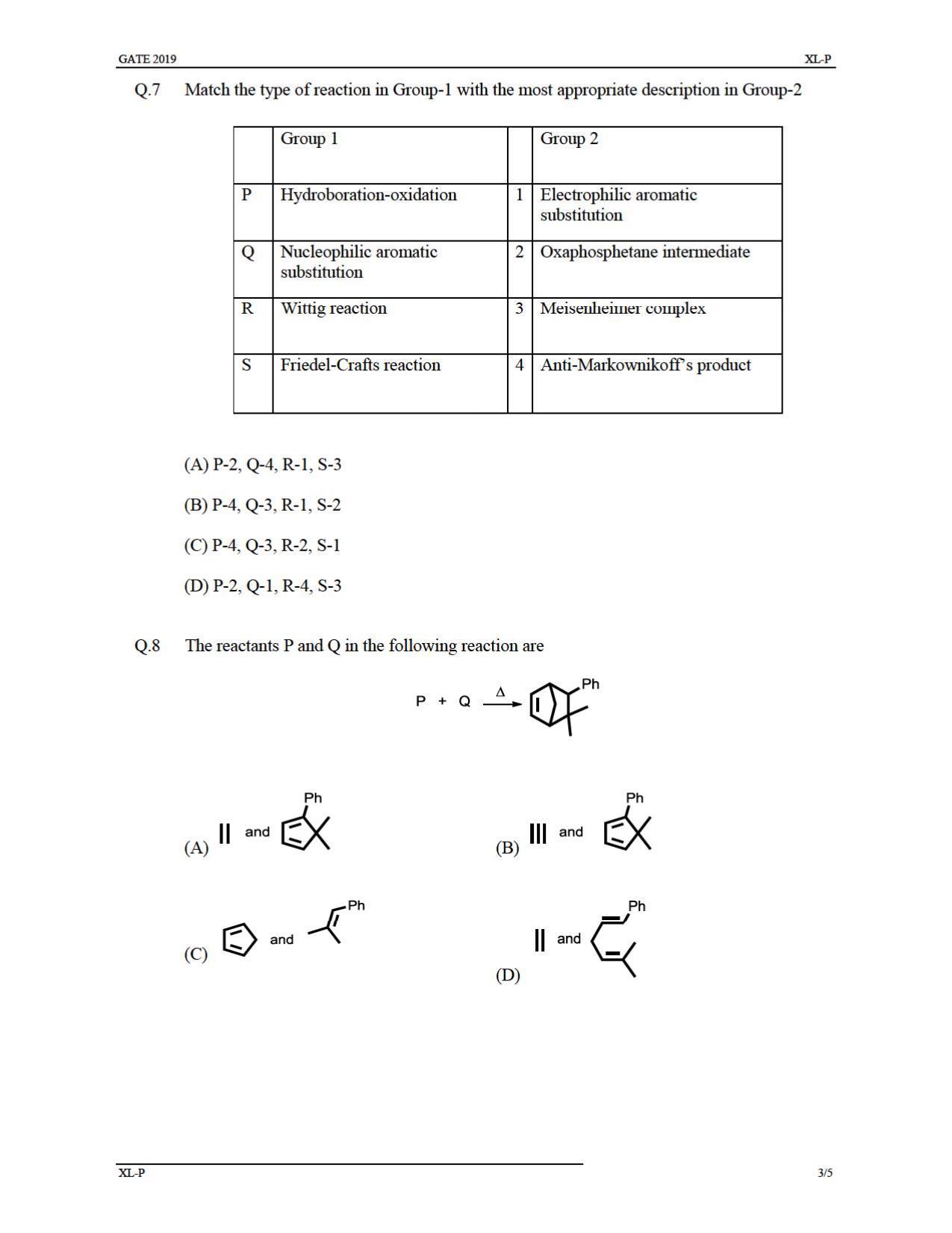 GATE 2019 Life Sciences(XL) Question Paper - Page 6