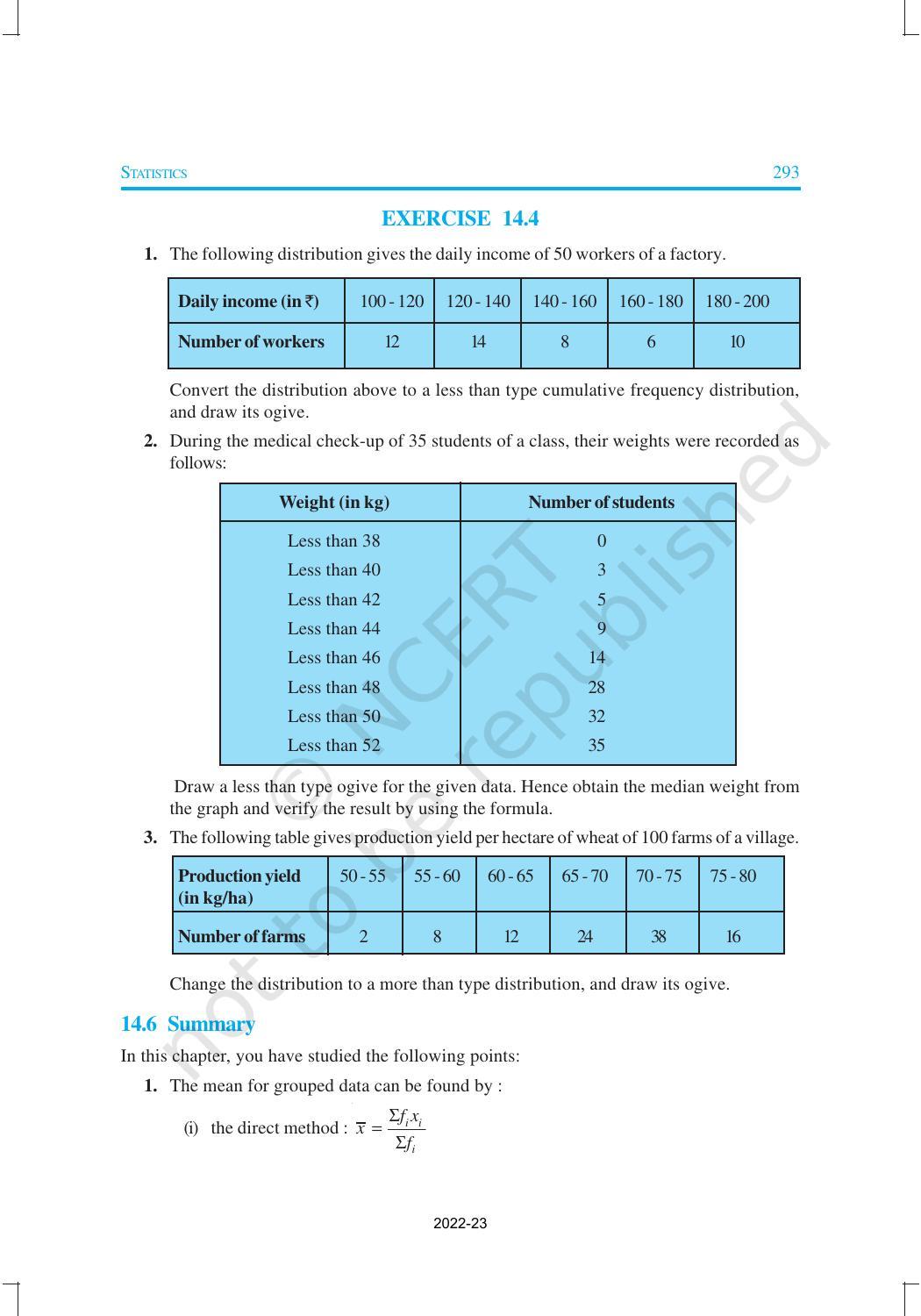 NCERT Book for Class 10 Maths Chapter 14 Statistics - Page 34