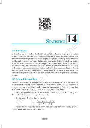 NCERT Book for Class 10 Maths Chapter 14 Statistics