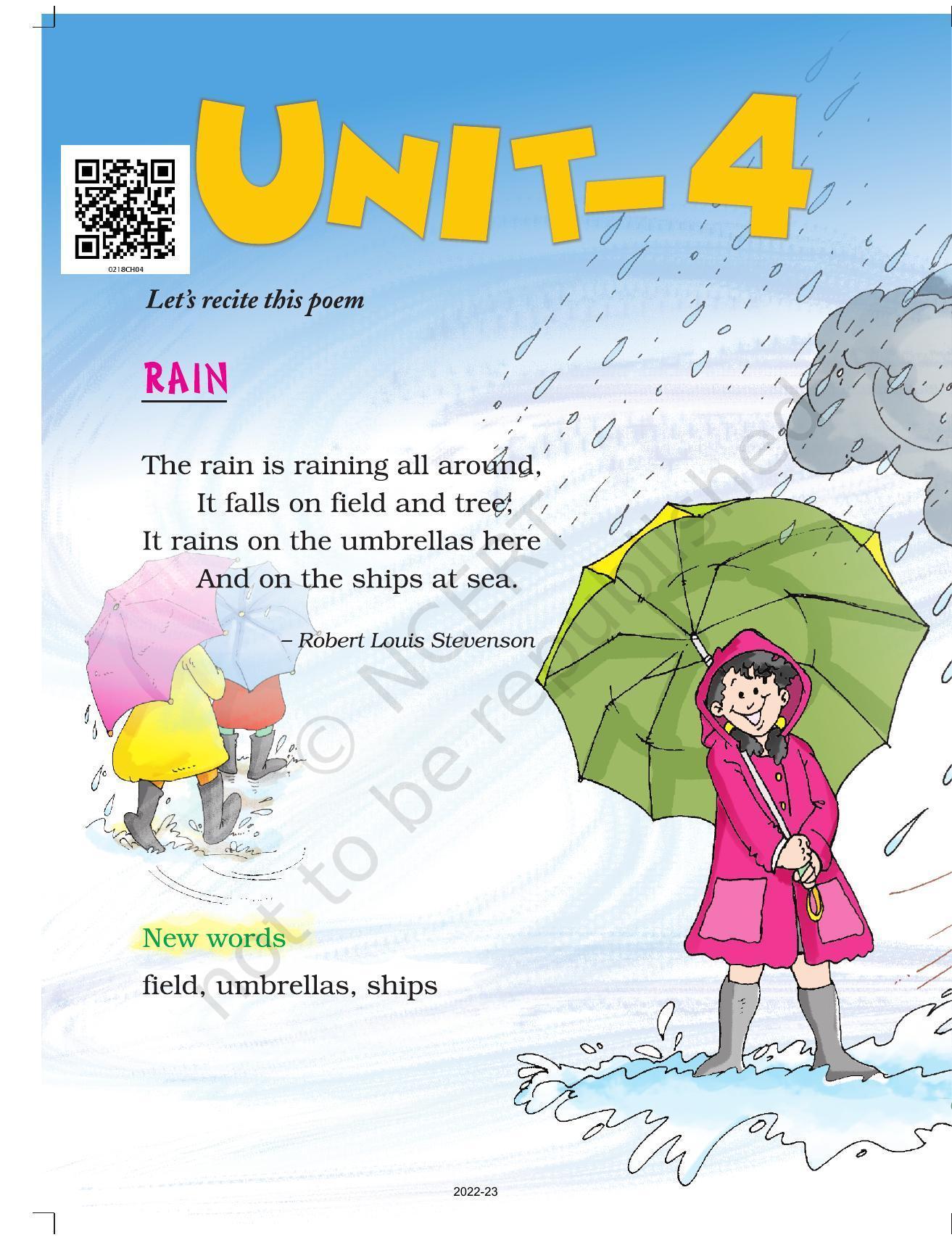 NCERT Book for Class 2 English (Marigold):Chapter 4-Rain - Page 1