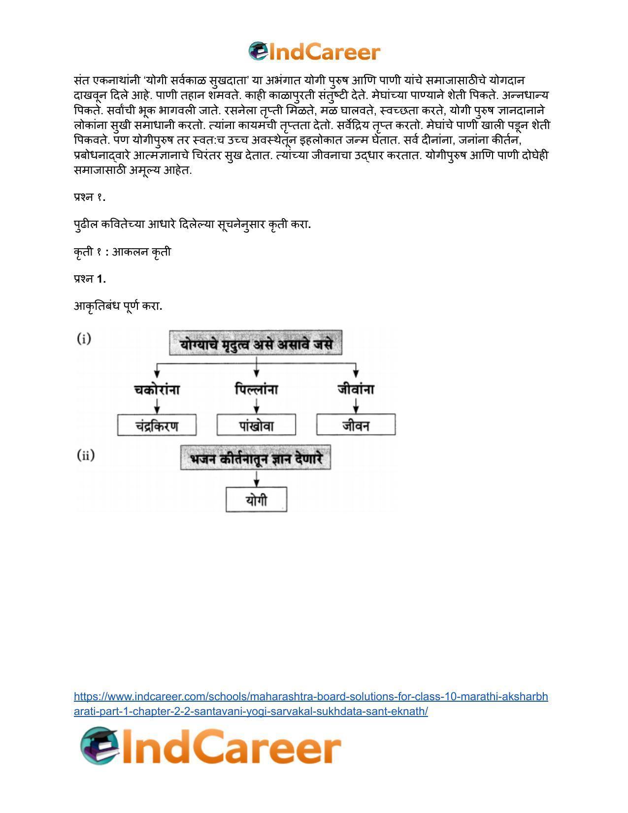 Maharashtra Board Solutions for Class 10- Marathi Aksharbharati (Part- 1): Chapter 2.2- संतवाणी योगी सर्वकाळ सुखदाता-संत एकनाथ - Page 6