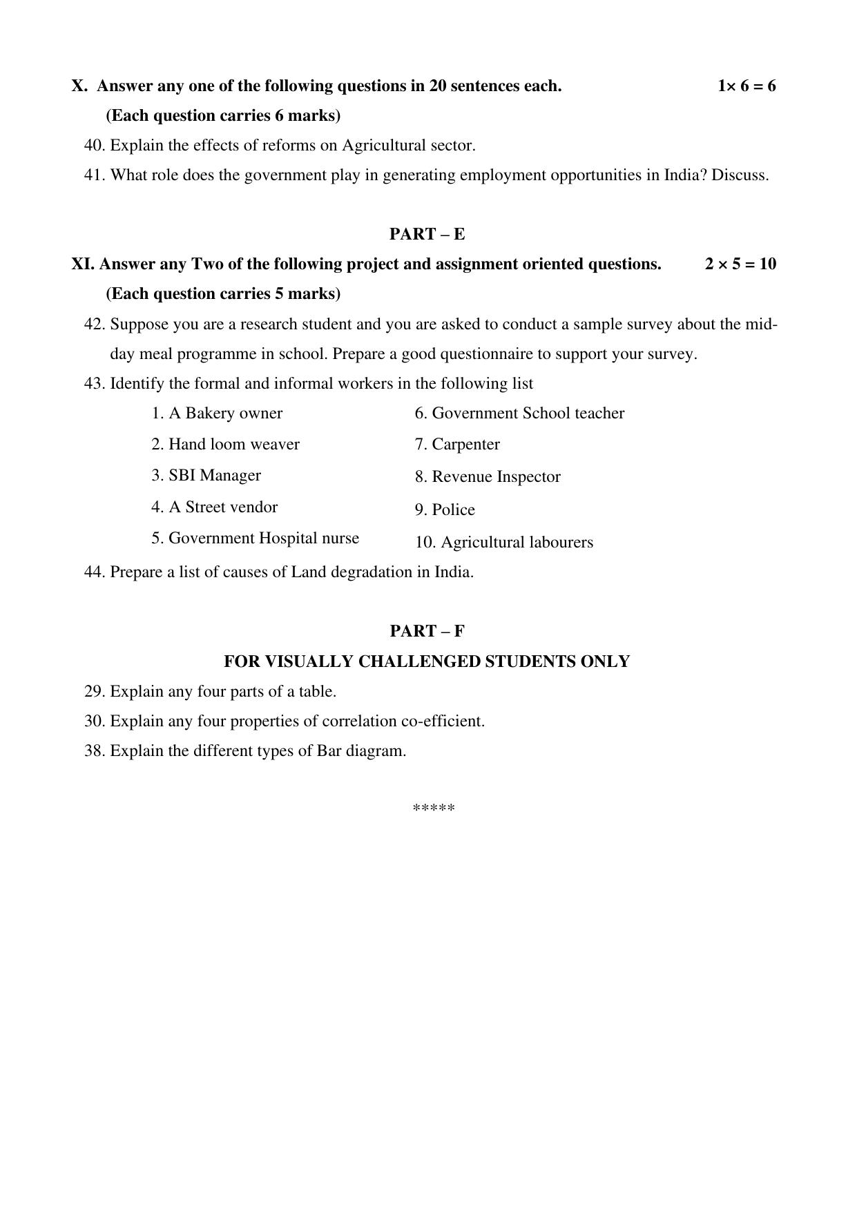 Karnataka 1st PUC Economics English Model Question Paper 2025 - Page 4