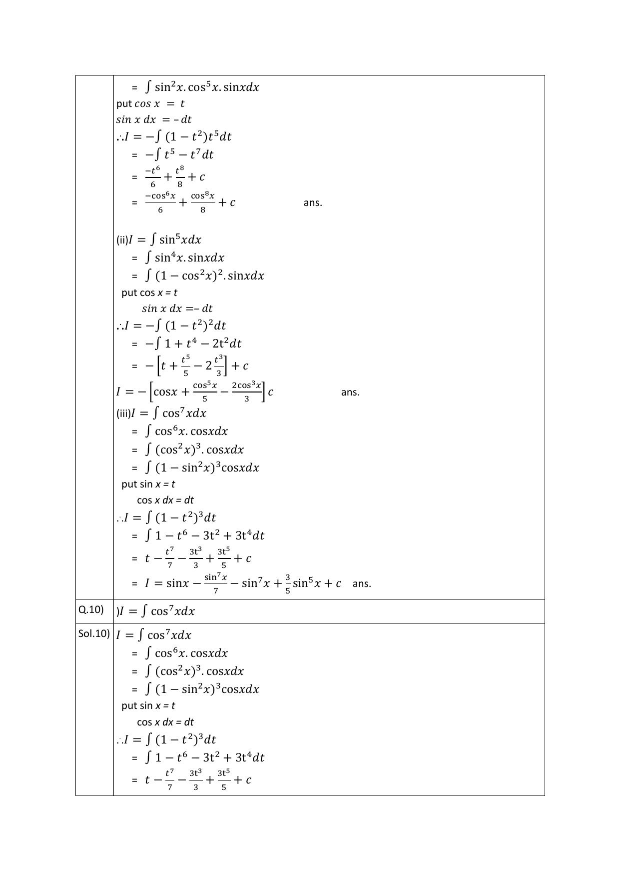 CBSE Worksheets for Class 12 Maths Integration Assignment 4 - Page 5