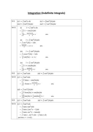 CBSE Worksheets for Class 12 Maths Integration Assignment 4