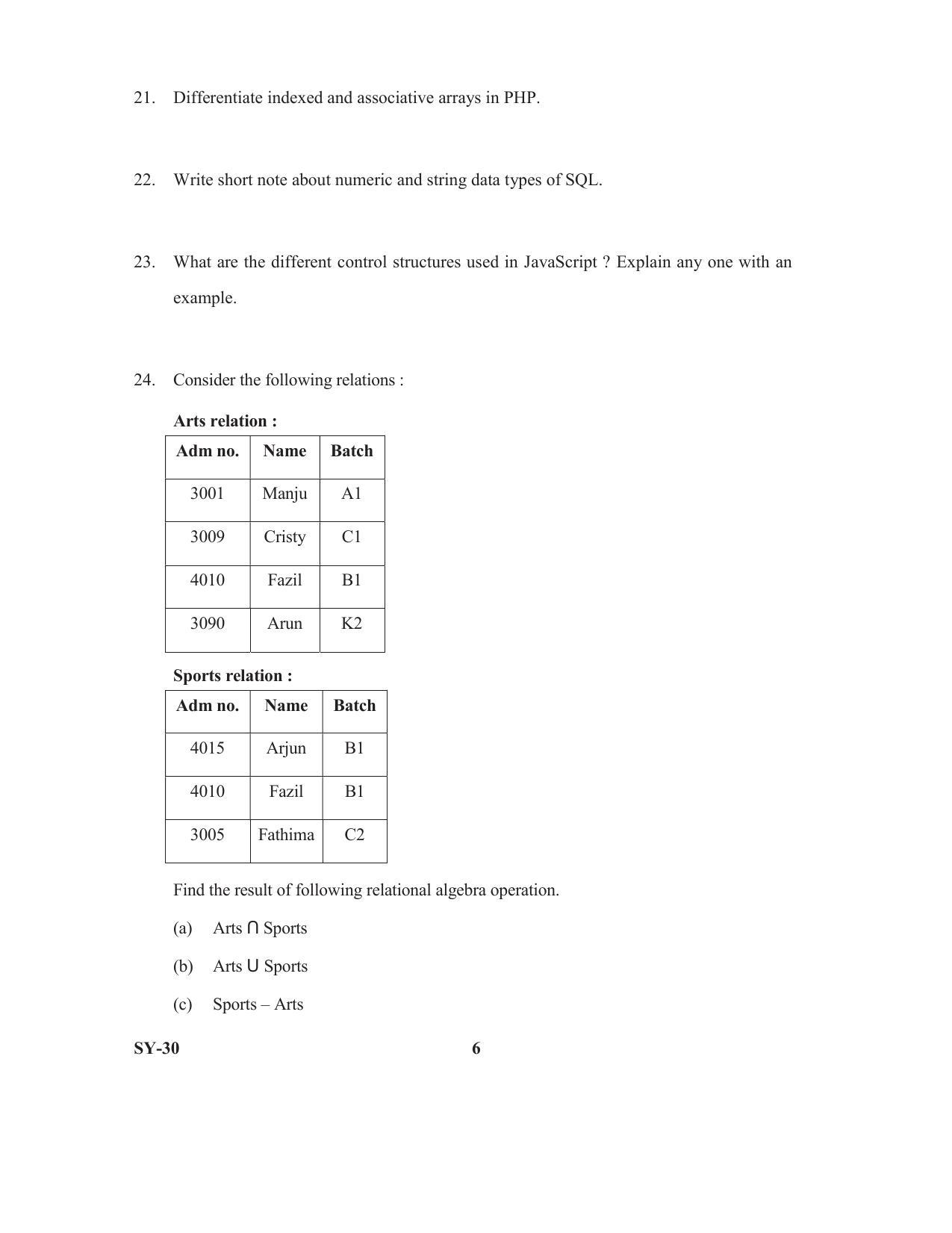 Kerala Plus Two 2020 Computer Science Annual Question Paper - Page 6