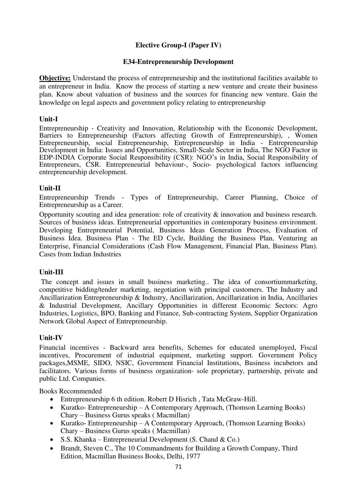 RTMNU Department of Commerce Syllabus - Page 68