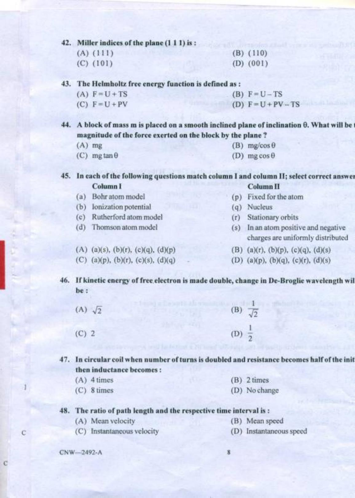 PU CET PG 2018 MSc (2Yr)(Forensic Science & Criminology) Question Paper - Page 7