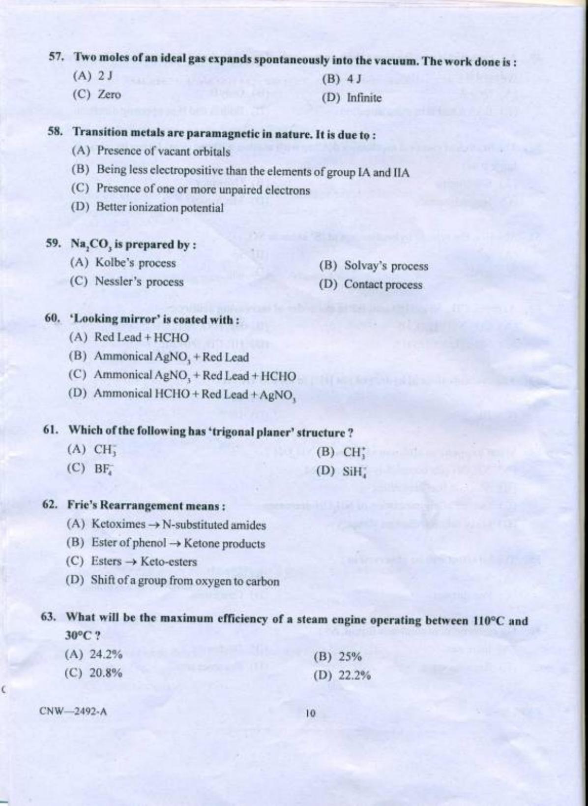 PU CET PG 2018 MSc (2Yr)(Forensic Science & Criminology) Question Paper - Page 9