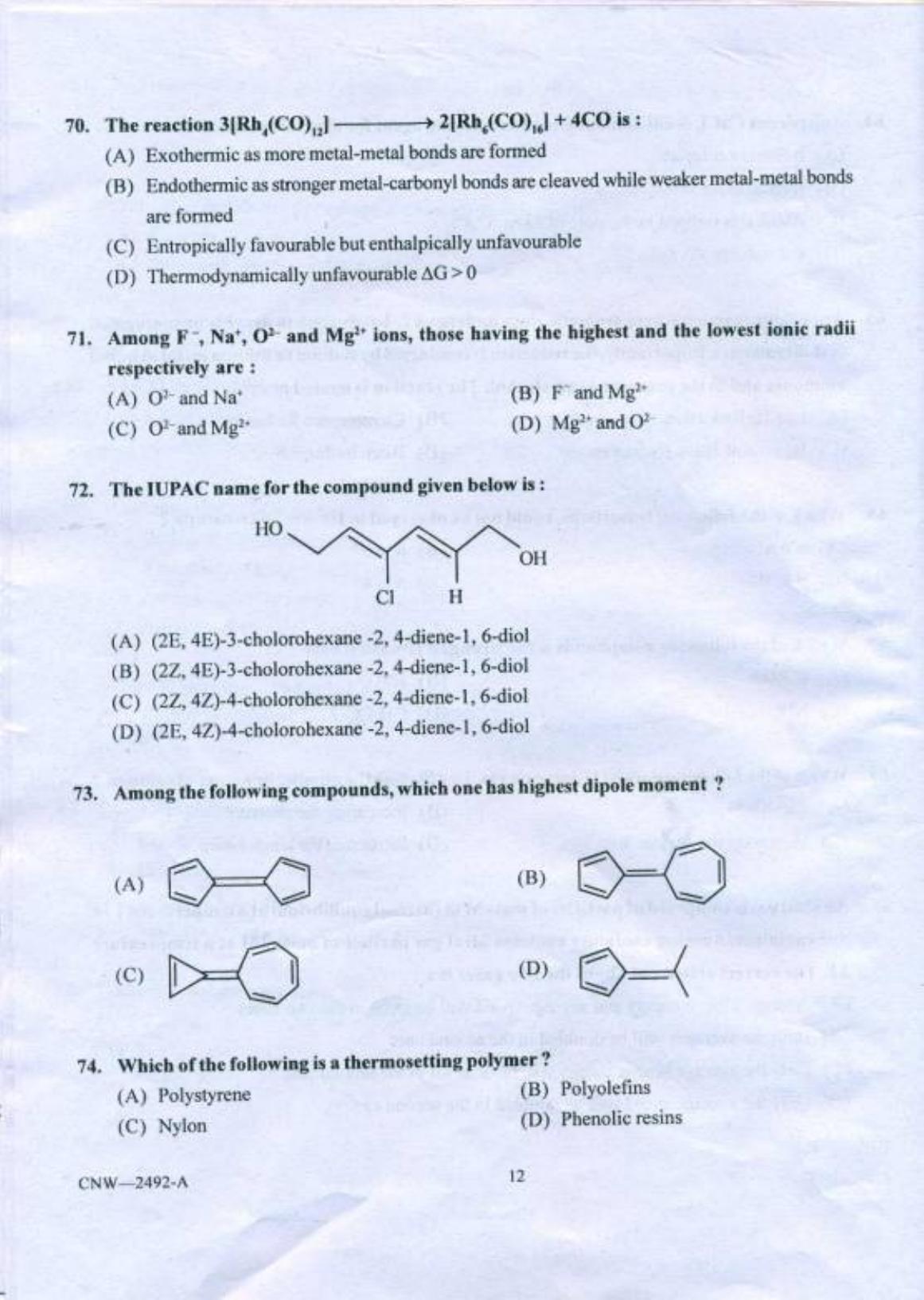 PU CET PG 2018 MSc (2Yr)(Forensic Science & Criminology) Question Paper - Page 11