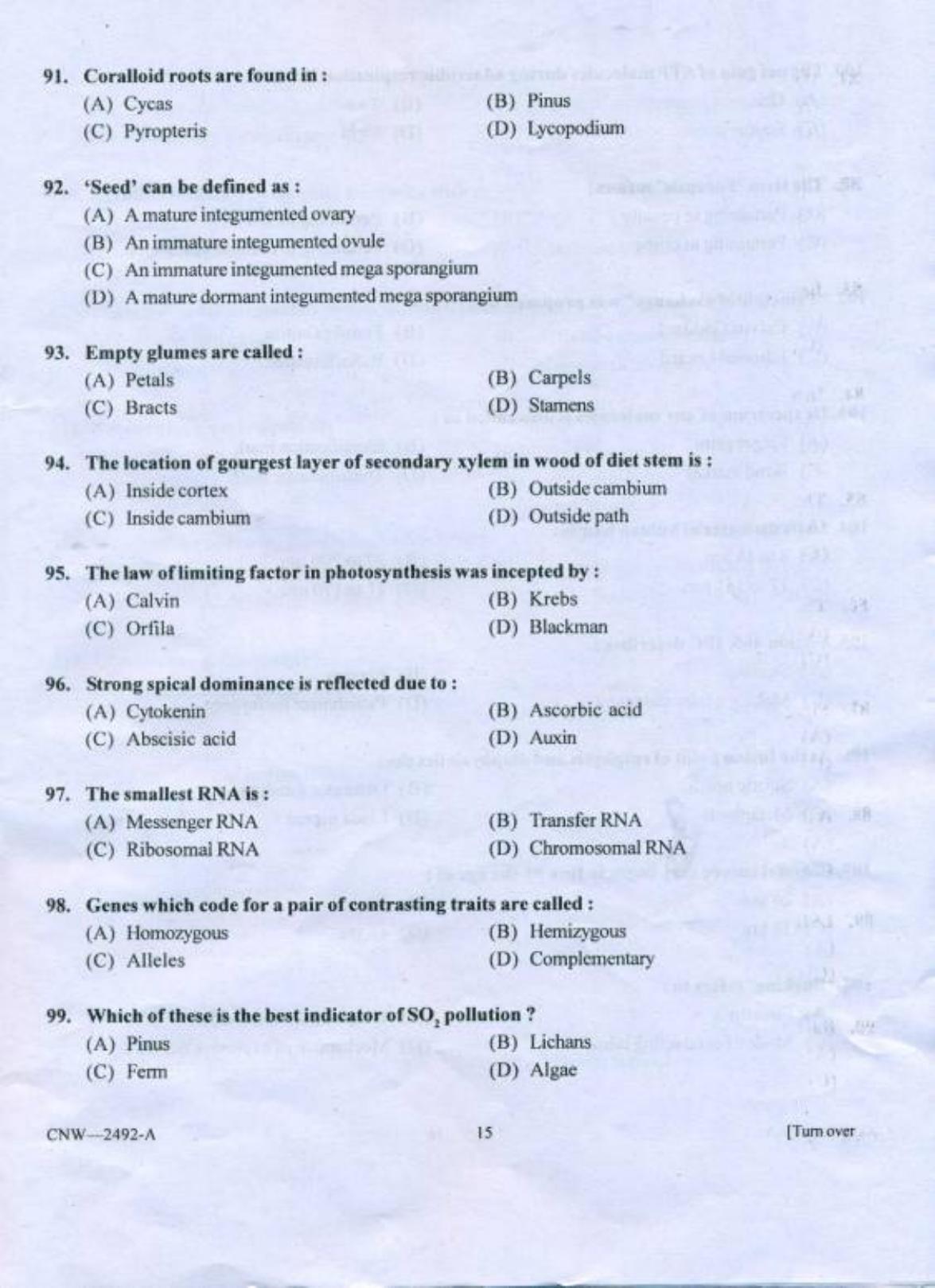 PU CET PG 2018 MSc (2Yr)(Forensic Science & Criminology) Question Paper - Page 14
