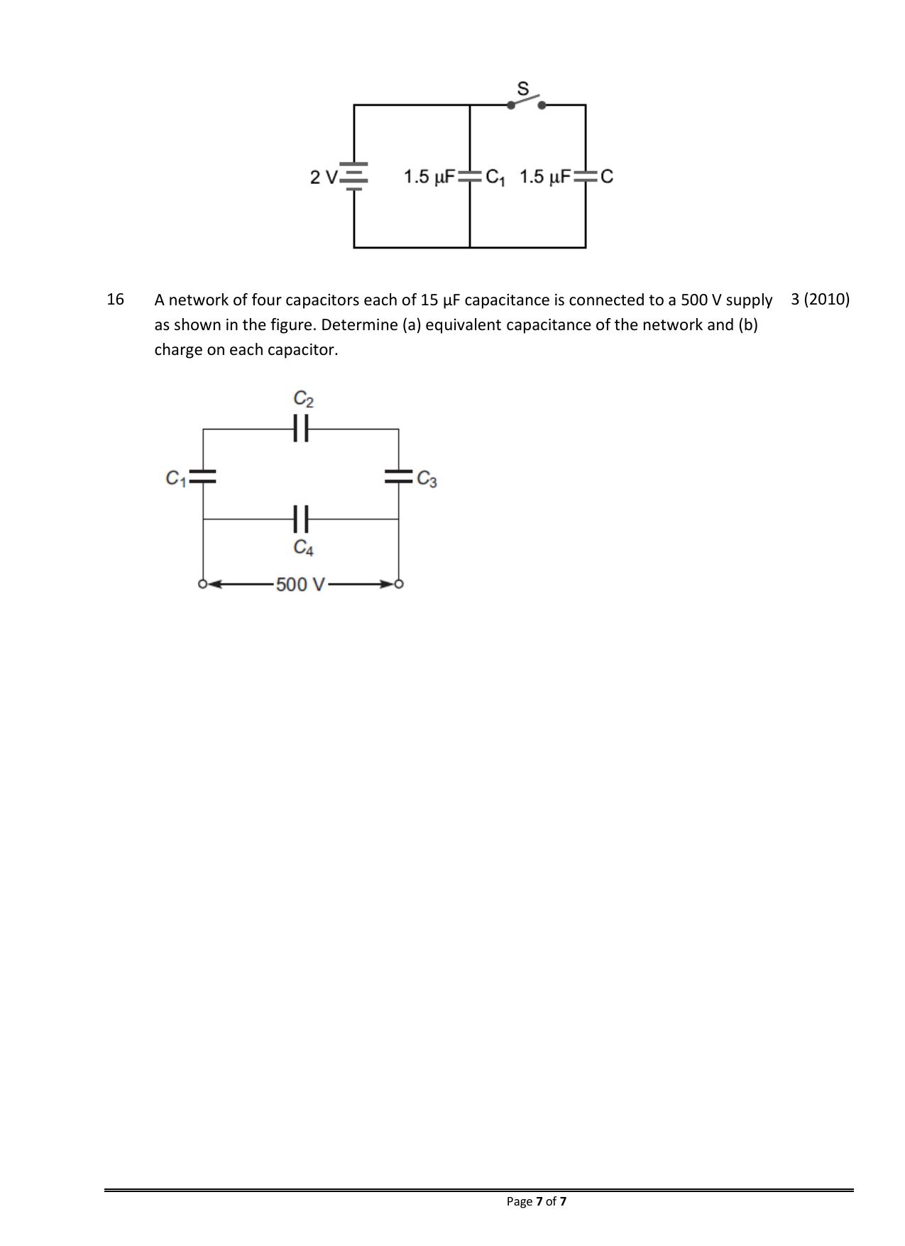 CBSE Worksheets for Class 12 Physics Electric Potential and Capacitance - Page 7
