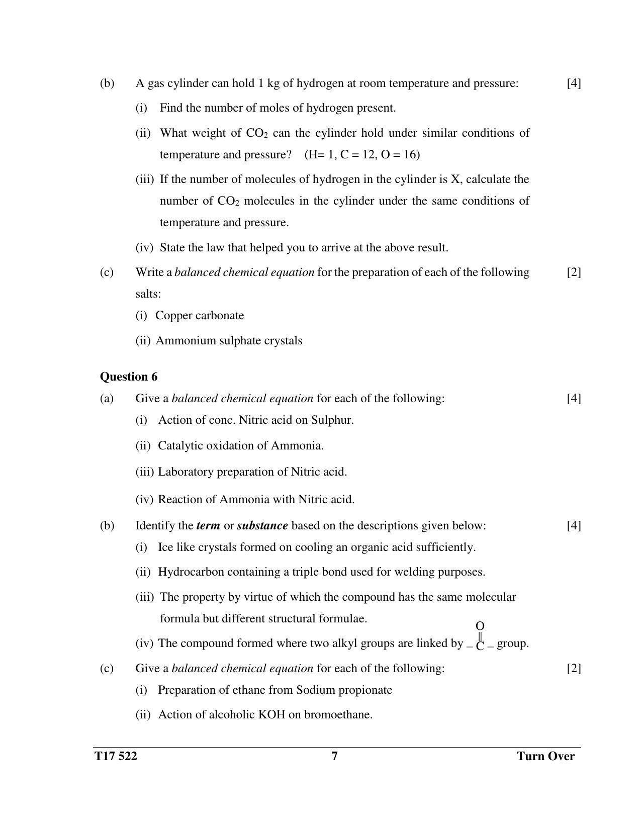 ICSE Class 10 CHEMISTRY 2017 Question Paper - Page 7
