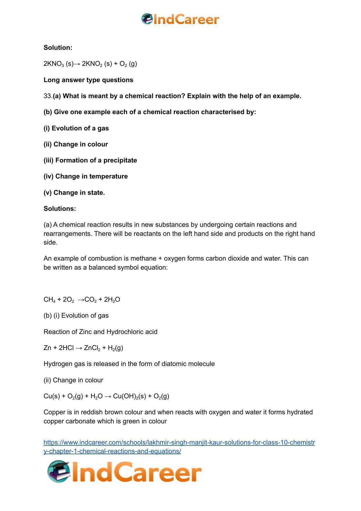 Lakhmir Singh Manjit Kaur Solutions for Class 10 Chemistry: Chapter 1- Chemical Reactions And Equations - Page 13