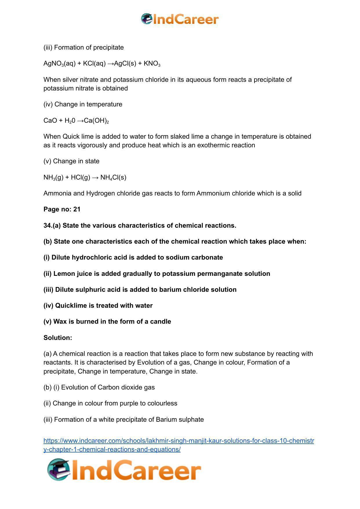 Lakhmir Singh Manjit Kaur Solutions for Class 10 Chemistry: Chapter 1- Chemical Reactions And Equations - Page 14