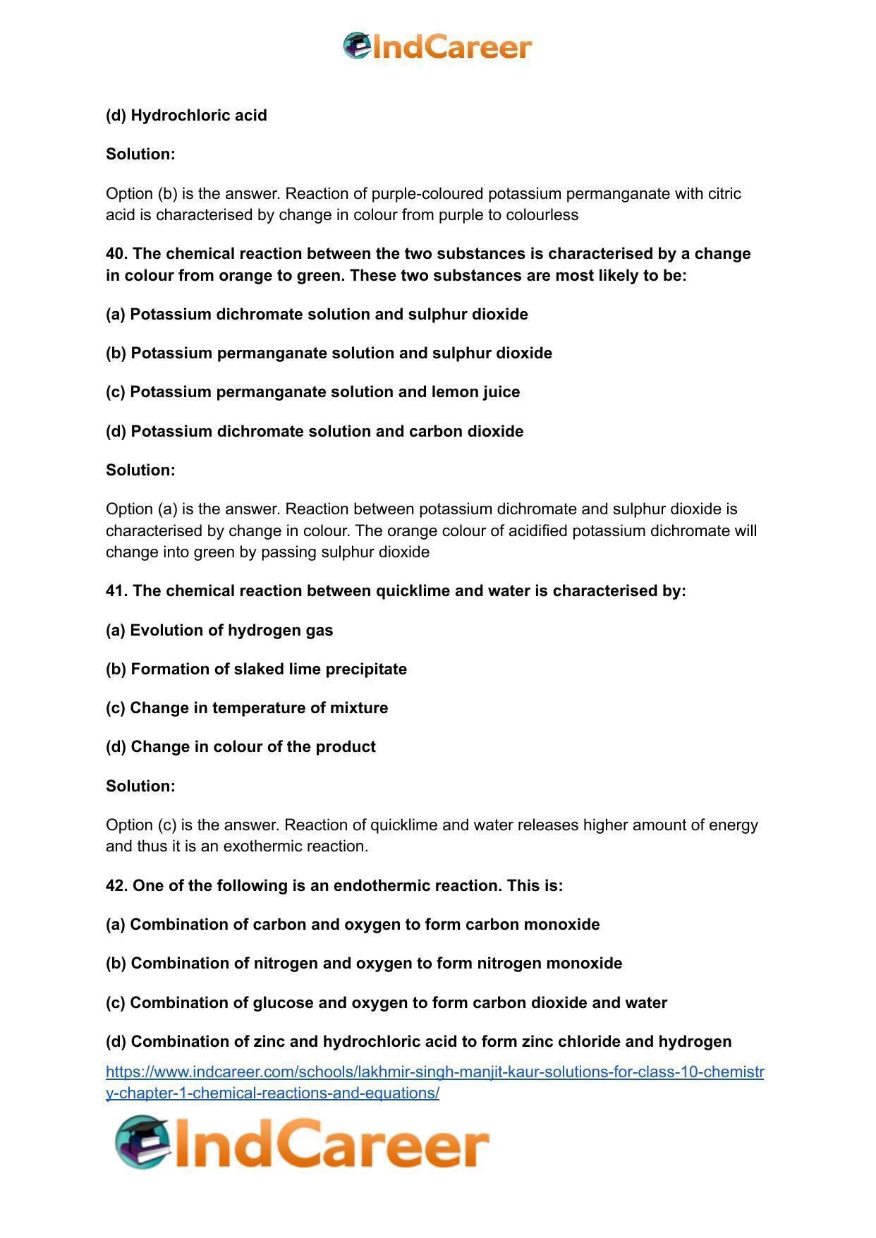 Lakhmir Singh Manjit Kaur Solutions for Class 10 Chemistry: Chapter 1- Chemical Reactions And Equations - Page 17
