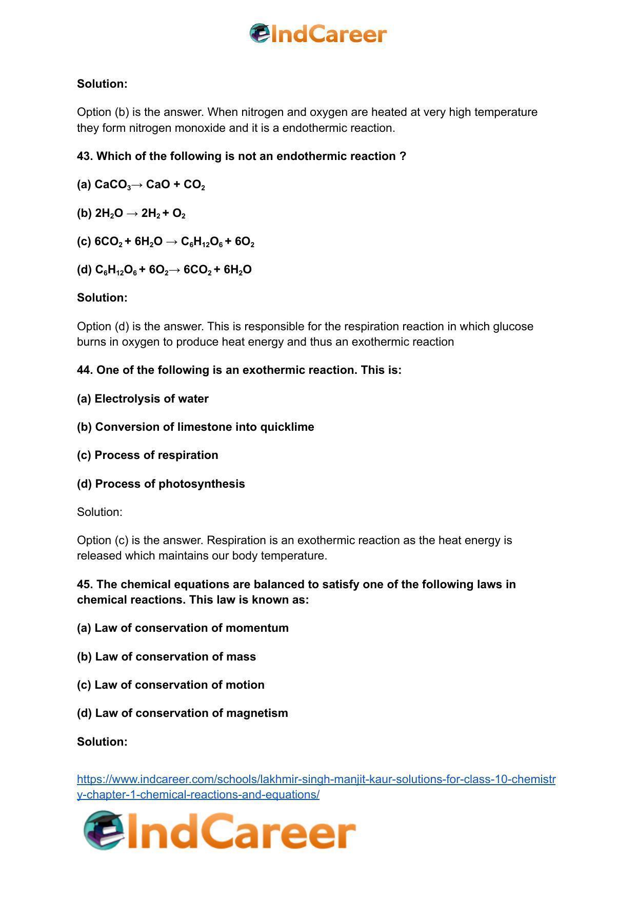 Lakhmir Singh Manjit Kaur Solutions for Class 10 Chemistry: Chapter 1- Chemical Reactions And Equations - Page 18