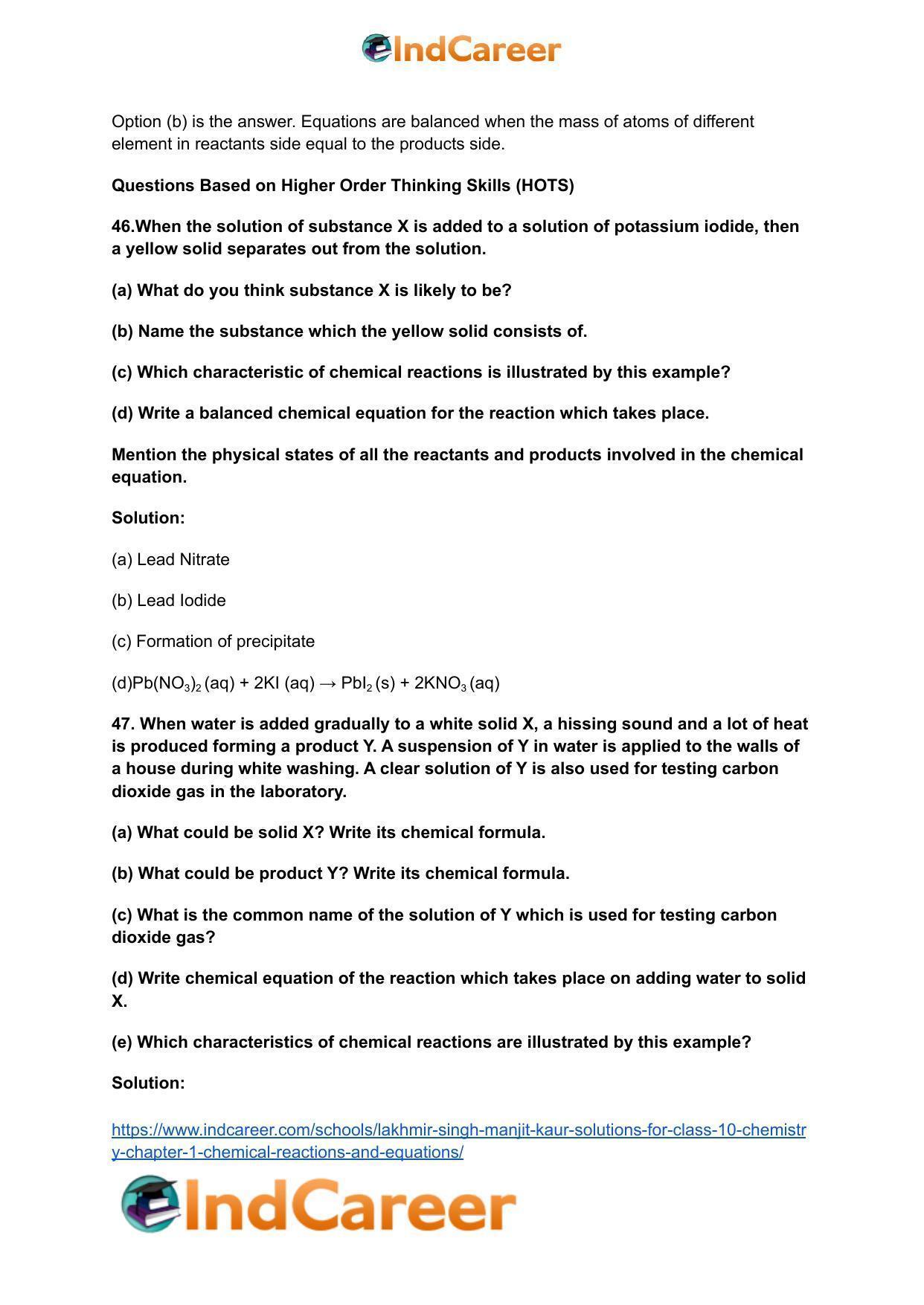 Lakhmir Singh Manjit Kaur Solutions for Class 10 Chemistry: Chapter 1- Chemical Reactions And Equations - Page 19